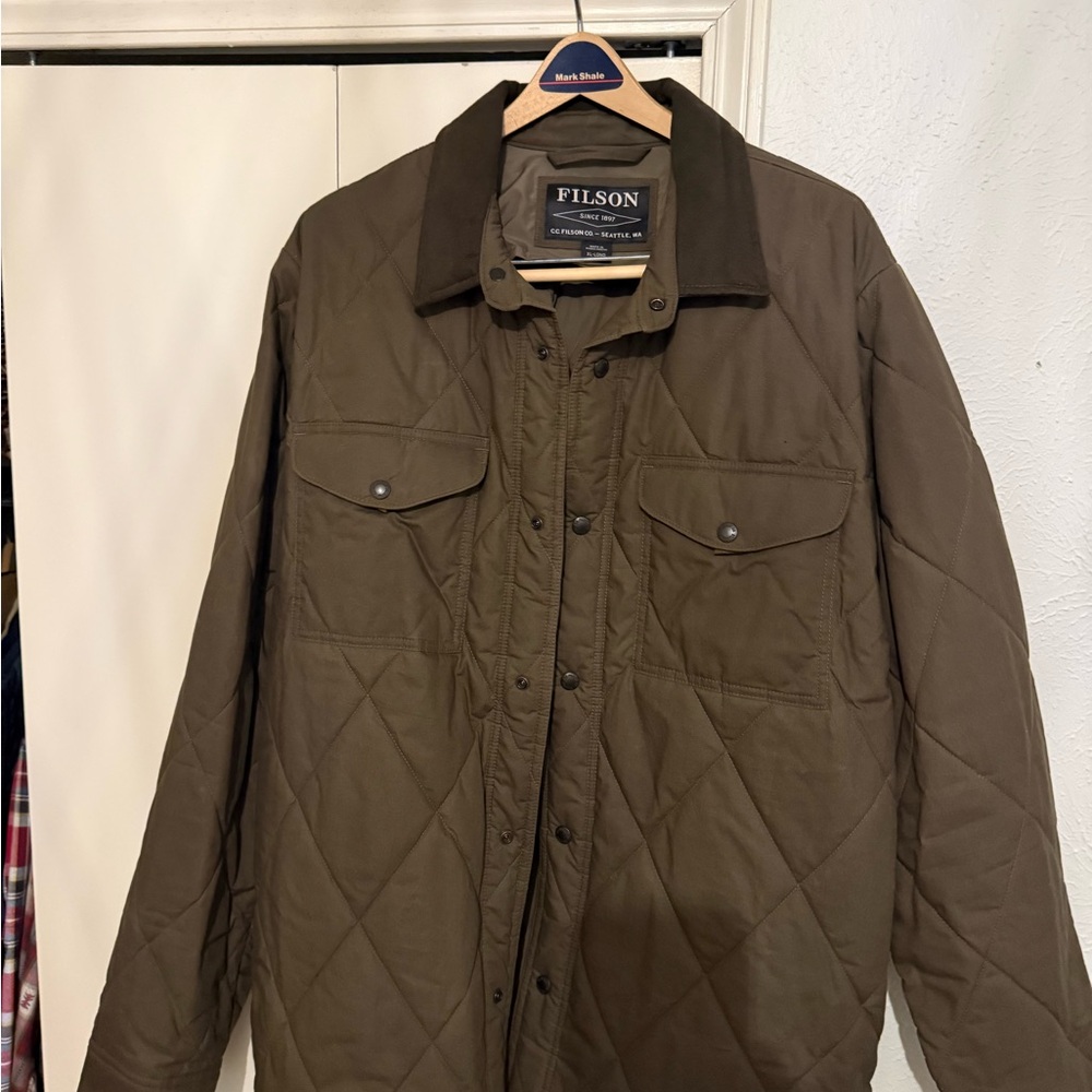 Filson Men's Brown Quilted Shirt Jacket